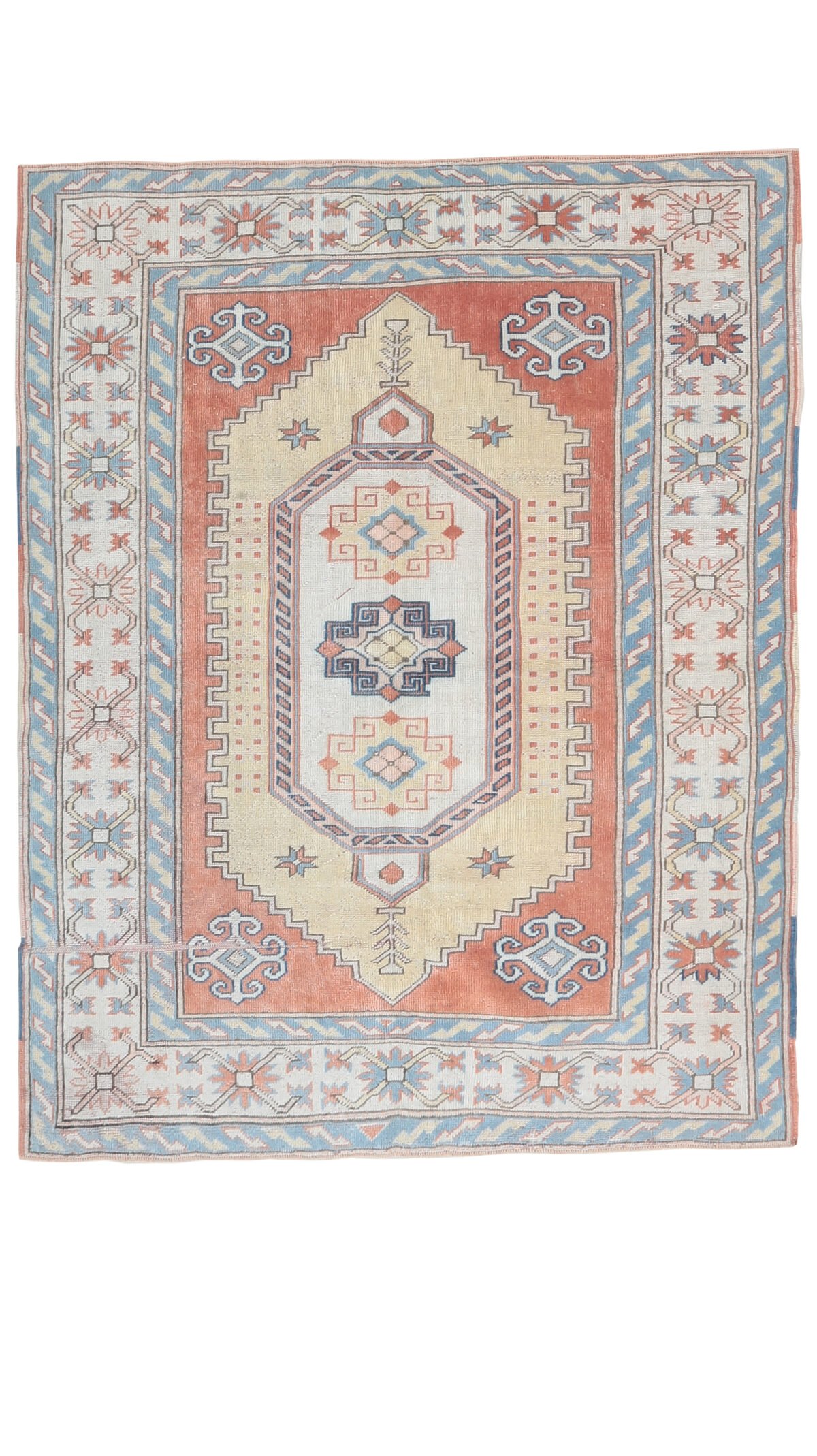 5x7 Red Yellow Turkish Rug