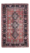 4x7 Black Red Rug