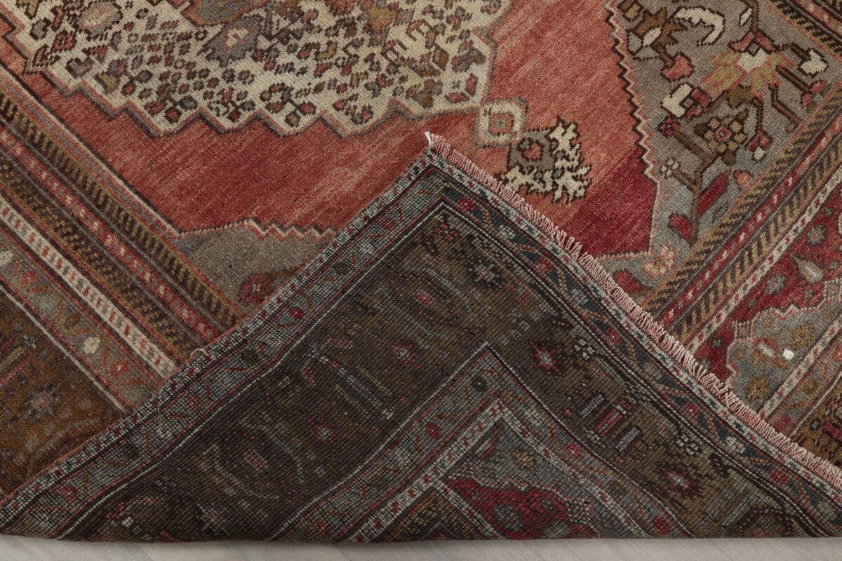 6x9 Pink Green Turkish Area Rug - Görsel 10