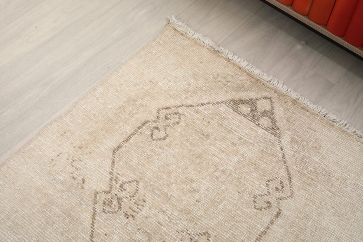3x11 Beige Vintage Runner Rug - Görsel 5