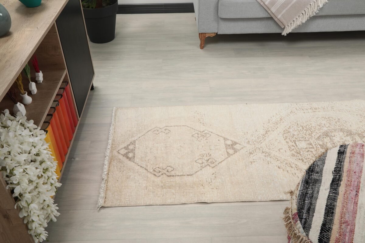 3x11 Beige Vintage Runner Rug - Görsel 6