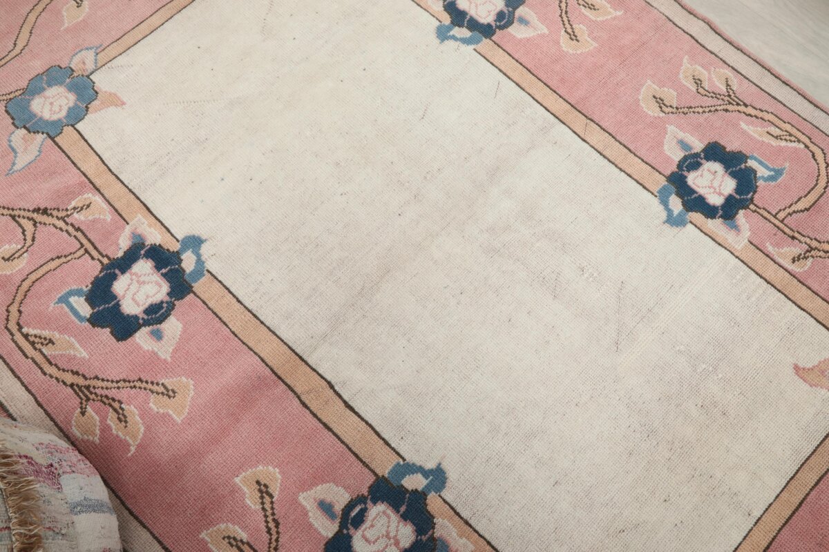 5x8 Pink Floral Patterned Turkish Area Rug, 5x8 Oushak Runner, Bohemian Rug, 5x8 Handmade Rug,Bedroom Kitchen Rug,Vintage Rug,Livingroom Rug - Görsel 8