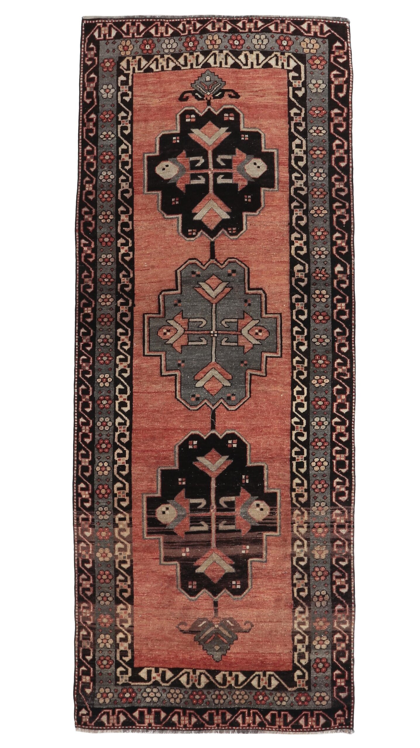 4x10 Vintage Red Black Runner