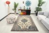5x7 Beige Blue Handmade Rug, 5x7 Turkish Oushak Runner, Bohemian Rug, Handmade Wool Rug, Antique Rug, Wool Area Rug, Vintage Rug,Kitchen Rug - Görsel 2