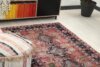 4x7 Red Black Vintage Rug, Persian Area Rug, 4x7 Oushak Runner, Bohemian Rug, Handmade Wool Rug, Antique Rug, Floral Rug,Kitchen Cotton Rug - Görsel 3