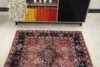 4x7 Red Black Vintage Rug, Persian Area Rug, 4x7 Oushak Runner, Bohemian Rug, Handmade Wool Rug, Antique Rug, Floral Rug,Kitchen Cotton Rug - Görsel 5