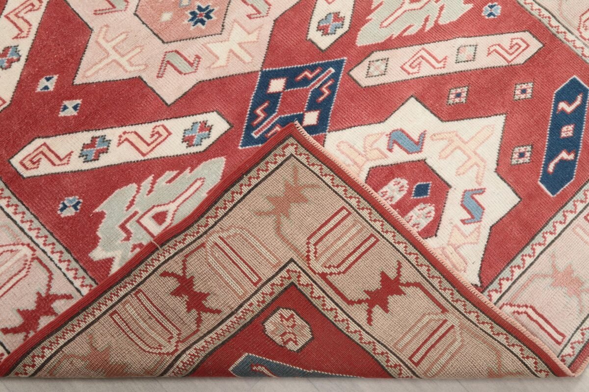 4x6 Red Beige Turkish Rug - Görsel 10