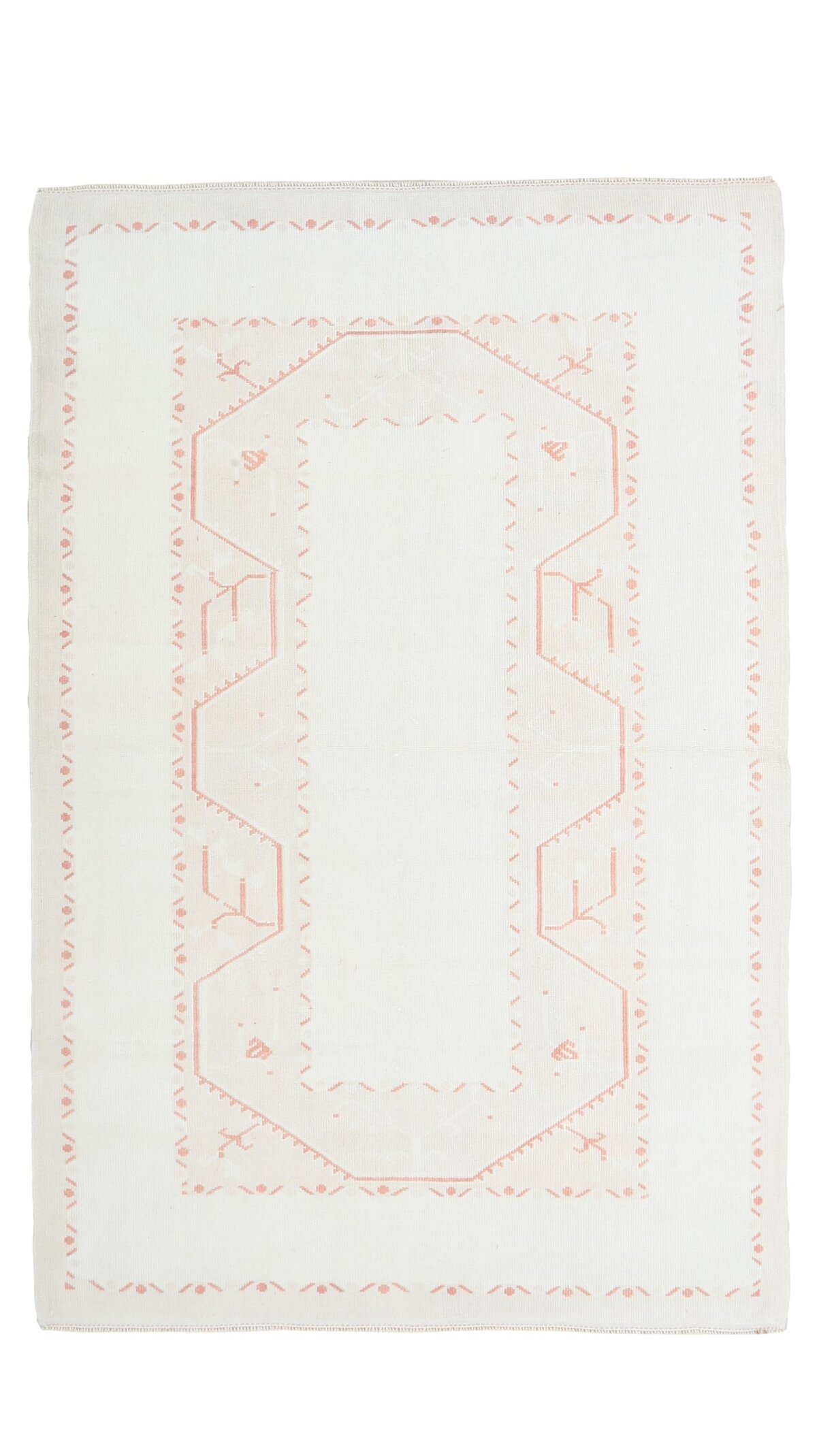5x8 Red White Turkish Rug