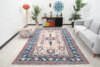 7x10 Oushak Blue Red Pink Rug , 7x10 Oversize Turkish Runner, Bohemian Runner, Handmade Wool Rug, Dining Rug, Living Room Rug, Saalon Rug - Görsel 2