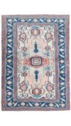 7x10 Oushak Blue Red Pink Rug