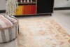 4x6 Orange Turkish Rug, 4x6 Handwoven Rug, 4x6 Oushak Area Rug, Handmade Rug, Living Room Rug, Vintage Rug, Kitchen Wool Rug, Faded Rug - Görsel 4
