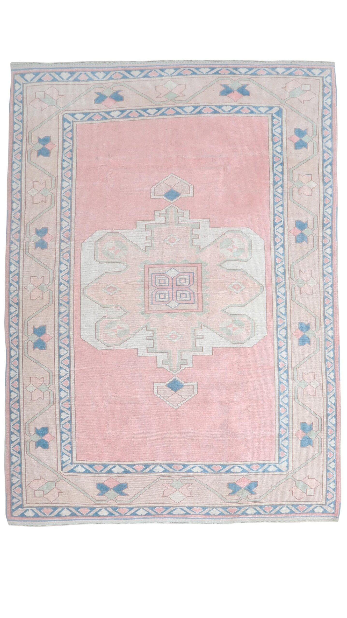 6x9 Pink Colorful Turkish Rug