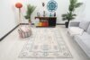 6x8 Beige Blue Pink Turkish Rug, 6x8 Oushak Area Rug,  Handmade Rug, 6x8 Oversized Rug, Patterned Vintage Rug, Kitchen Rug, Living Room Rug - Görsel 2
