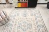 6x8 Beige Blue Pink Turkish Rug, 6x8 Oushak Area Rug,  Handmade Rug, 6x8 Oversized Rug, Patterned Vintage Rug, Kitchen Rug, Living Room Rug - Görsel 7