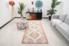 3x8 Orange White Blue Vintage Runner, 3x8 Oushak Runner, Bohemian Runner,3x8 Handmade Rug, Antique Rug, Kitchen Runner, Hallway Wool Runner - Görsel 2