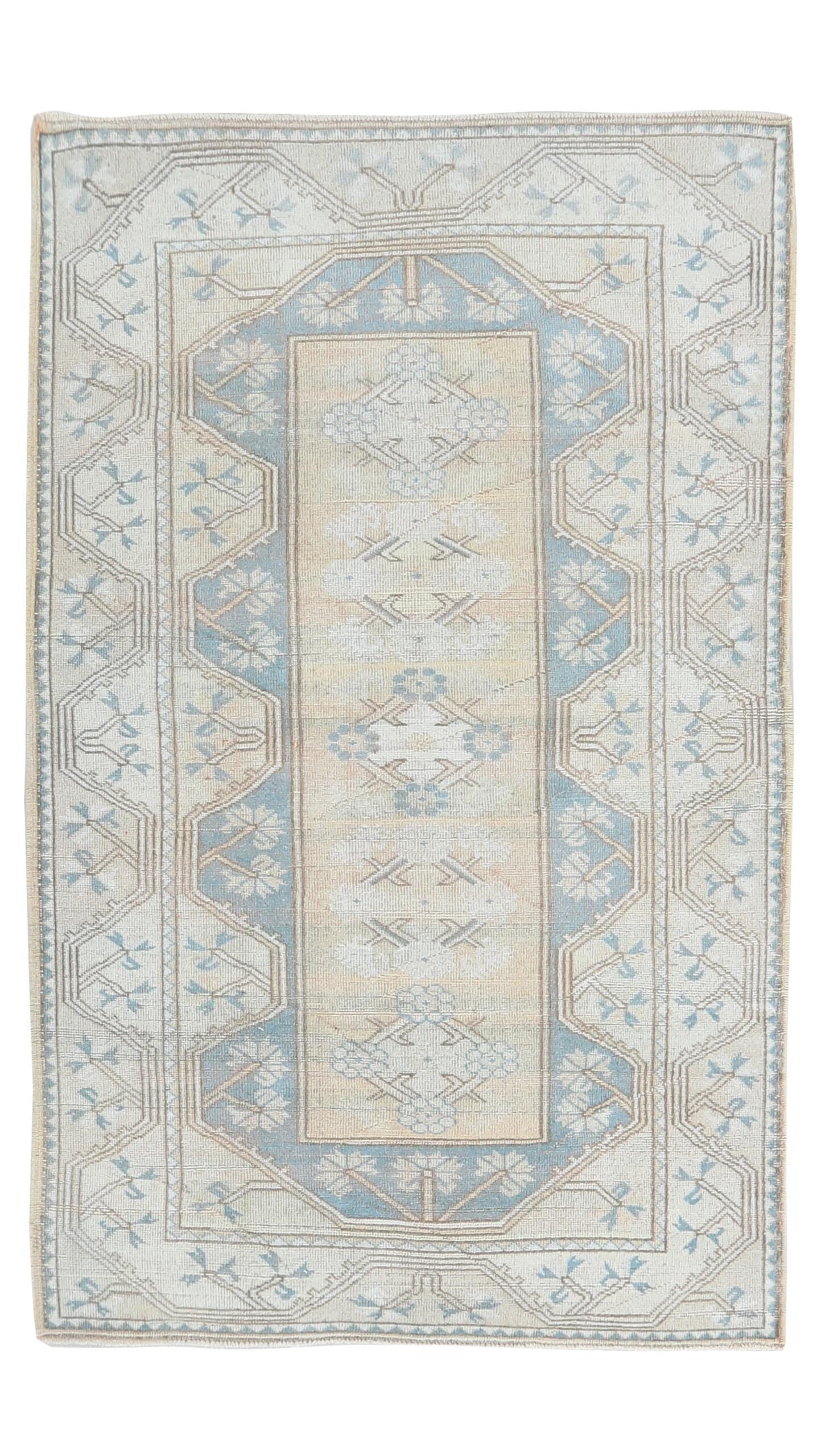 4x6 Beige Blue Turkish Rug