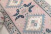 4x7 Pink Blue Handwoven Rug, Bedroom Area Rug, 4x7 Oushak Runner, Bohemian Wool Rug, Vintage Wool Rug, Antique Rug, Floral Rug, Kitchen Rug - Görsel 5