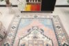 6x9 Pink Blue Turkish Rug, 6x9 Oushak Area Rug, Vintage Handmade Rug, Boho Wool Rug, Vintage Rug, Kitchen Rug, Living Room Rug, Antique Rug - Görsel 7