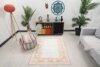 4x6 Orange Turkish Rug, 4x6 Handwoven Rug, 4x6 Oushak Area Rug, Handmade Rug, Living Room Rug, Vintage Rug, Kitchen Wool Rug, Faded Wool Rug - Görsel 2