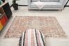 4x7 Orange Floral Oushak Rug, Bedroom Area Rug, 4x7 Handwoven Runner, Bohemian Rug, Vintage Wool Rug, Antique Rug, Floral Rug, Kitchen Rug - Görsel 9