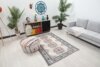 4x6 White Pink Blue Turkish Rug, 4x6 Handwoven Wool Rug, 4x6 Oushak Rug, Handmade Rug, Living Room Rug, Vintage Rug, Kitchen Rug, Dining Rug - Görsel 3