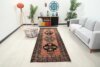 4x10 Vintage Red Black Runner, 4x10 Handmade Rug, Oushak Runner, Bohemian Runner, Turkish Runner, Kitchen Runner, Hallway Runner, Faded Rug - Görsel 2