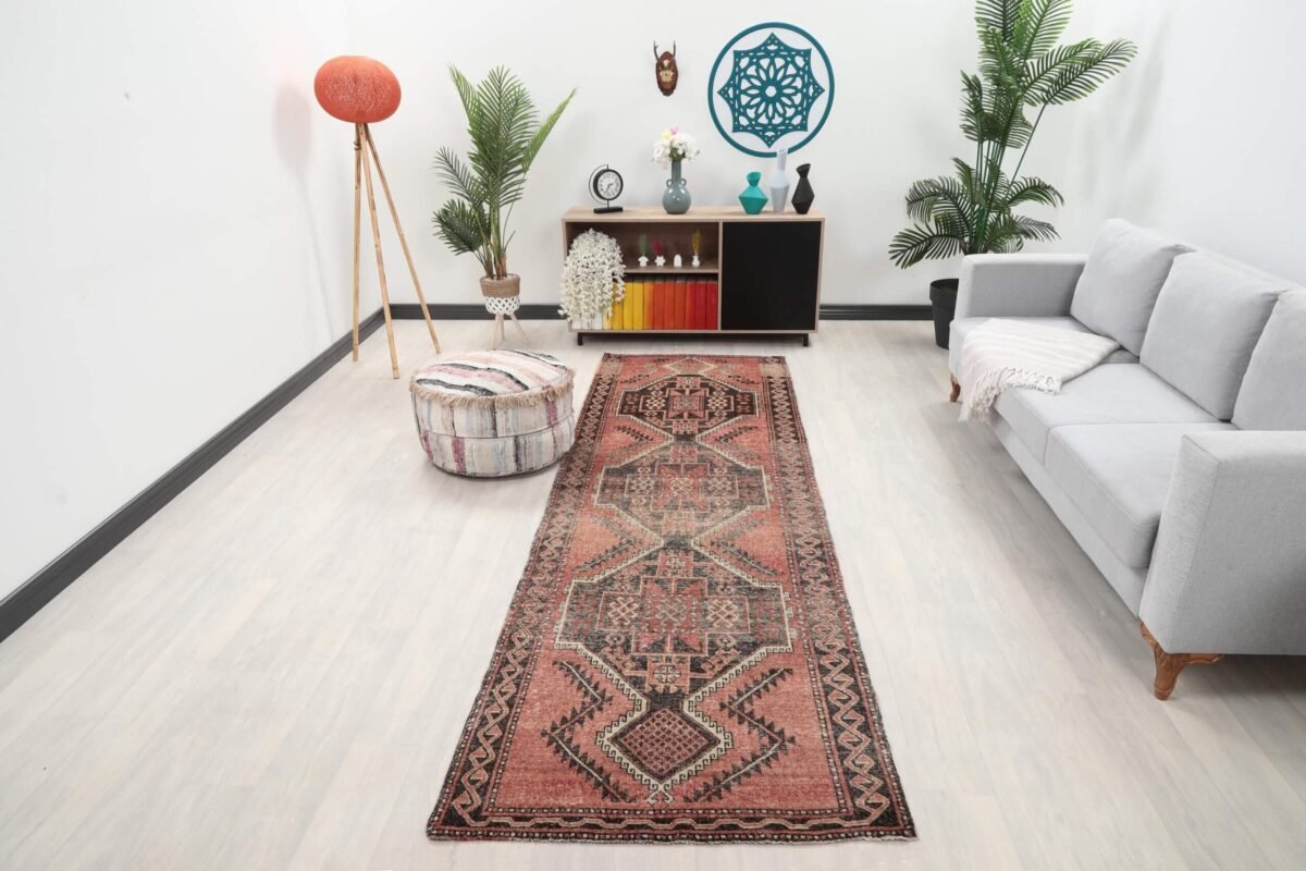 3x11 Red Black Turkish Runner - Görsel 2