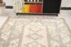 6x8 Beige Gray Blue Turkish Rug, 6x8 Oushak Area Rug, Handmade Rug, 6x8 Oversized Rug, Patterned Vintage Rug, Kitchen Rug, Living Room Rug - Görsel 7
