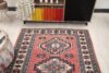 4x6 Red Blue Beige Turkish Rug, 4x6 Handwoven Wool Rug, 4x6 Oushak Rug, Handmade Rug, Living Room Rug, Vintage Rug, Kitchen Rug, Dining Rug - Görsel 7