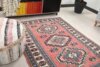 4x6 Red Blue Beige Turkish Rug, 4x6 Handwoven Wool Rug, 4x6 Oushak Rug, Handmade Rug, Living Room Rug, Vintage Rug, Kitchen Rug, Dining Rug - Görsel 5