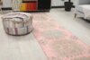 3x11 Pink Blue Turkish Runner Rug, 3x11 Oushak Runner, Hallway Bohemian Runner, Handmade Rug, Antique Rug, Vintage Area Rug, Kitchen Runner - Görsel 4