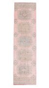 3x11 Pink Blue Turkish Runner Rug
