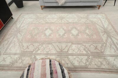 7x9 Pink Turkish Rug - Görsel 9