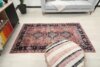 4x7 Red Black Vintage Rug, Persian Area Rug, 4x7 Oushak Runner, Bohemian Rug, Handmade Wool Rug, Antique Rug, Floral Rug,Kitchen Cotton Rug - Görsel 10
