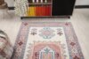 4x6 White Pink Turkish Rug, 4x6 Handwoven Wool Rug, 4x6 Oushak Rug, Handmade Rug, Living Room Rug, Vintage Rug, Kitchen Rug, Dining Rug - Görsel 7