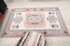 4x6 White Pink Turkish Rug, 4x6 Handwoven Wool Rug, 4x6 Oushak Rug, Handmade Rug, Living Room Rug, Vintage Rug, Kitchen Rug, Dining Rug - Görsel 9