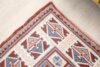 4x7 White Red Blue Vintage Rug, Antique Area Rug, 4x7 Oushak Runner, Bohemian Rug, Handmade Wool Rug, Turkish Wool Rug, Kitchen Cotton Rug - Görsel 8