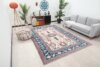 7x10 Oushak Blue Red Pink Rug , 7x10 Oversize Turkish Runner, Bohemian Runner, Handmade Wool Rug, Dining Rug, Living Room Rug, Saalon Rug - Görsel 3