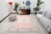 6x9 Pink Colorful Turkish Rug, 6x9 Oushak Area Rug, Vintage Handmade Rug, Boho Rug, Vintage Rug, Kitchen Rug, Living Room Rug, Antique Rug - Görsel 2