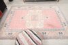 6x9 Pink Colorful Turkish Rug, 6x9 Oushak Area Rug, Vintage Handmade Rug, Boho Rug, Vintage Rug, Kitchen Rug, Living Room Rug, Antique Rug - Görsel 8