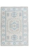 6x8 Beige Blue Pink Turkish Rug
