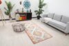 3x8 Orange White Blue Vintage Runner, 3x8 Oushak Runner, Bohemian Runner,3x8 Handmade Rug, Antique Rug, Kitchen Runner, Hallway Wool Runner - Görsel 3