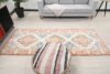 3x8 Orange White Blue Vintage Runner, 3x8 Oushak Runner, Bohemian Runner,3x8 Handmade Rug, Antique Rug, Kitchen Runner, Hallway Wool Runner - Görsel 9