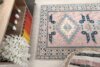 4x7 Pink Blue Handwoven Rug, Bedroom Area Rug, 4x7 Oushak Runner, Bohemian Wool Rug, Vintage Wool Rug, Antique Rug, Floral Rug, Kitchen Rug - Görsel 9