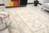 6x8 Beige Gray Blue Turkish Rug, 6x8 Oushak Area Rug, Handmade Rug, 6x8 Oversized Rug, Patterned Vintage Rug, Kitchen Rug, Living Room Rug - Görsel 4