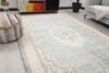 6x10 Floral Blue Turkish Rug, 6x10 Oushak Rug, Handmade Rug, Wool Rug, Floor Area Rug, Vintage Rug, Kitchen Rug, Living Room Rug,Bedroom Rug - Görsel 6