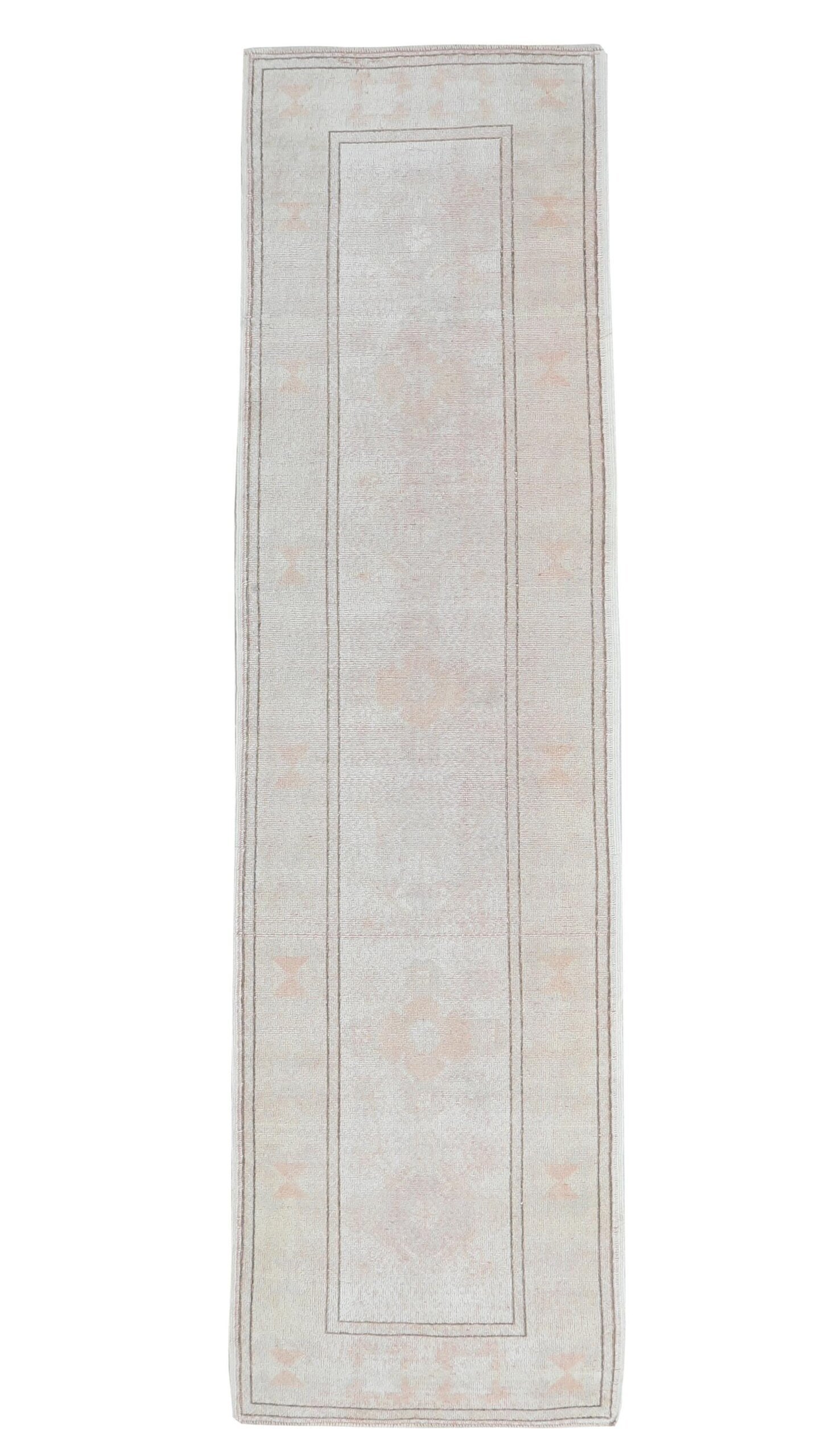3x9 Beige Brown Pink Vintage Rug