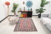 4x6 Red Blue Beige Turkish Rug, 4x6 Handwoven Wool Rug, 4x6 Oushak Rug, Handmade Rug, Living Room Rug, Vintage Rug, Kitchen Rug, Dining Rug - Görsel 3