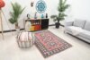 4x6 Red Blue Beige Turkish Rug, 4x6 Handwoven Wool Rug, 4x6 Oushak Rug, Handmade Rug, Living Room Rug, Vintage Rug, Kitchen Rug, Dining Rug - Görsel 4