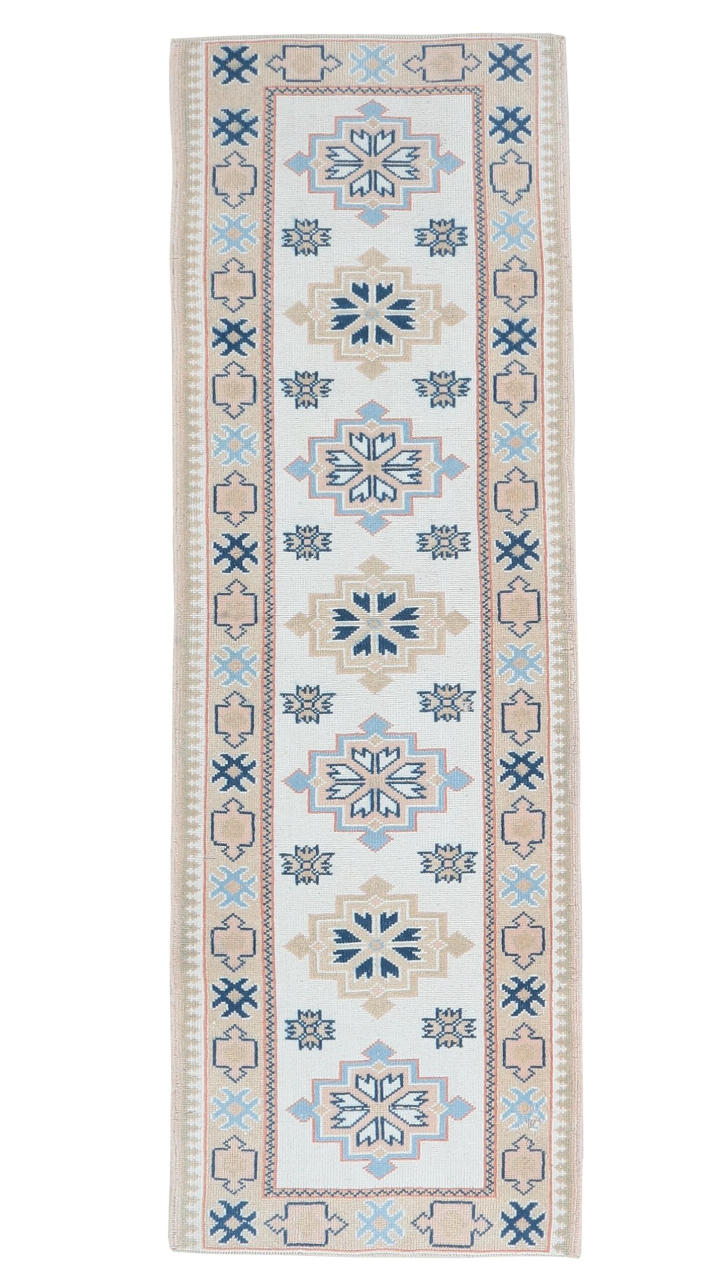 3x8 Beige Colorful Vintage Runner